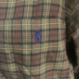 Mens large Polo long sleeve plaid Ralph Lauren